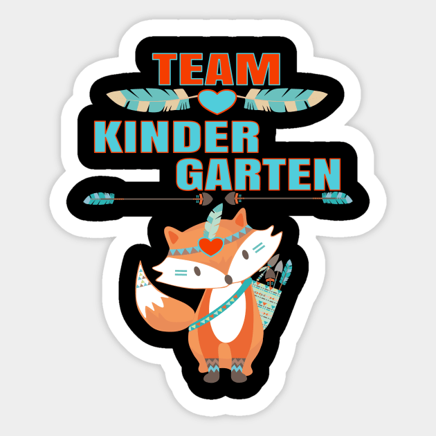 Team Kindergarten Cute Fox Teacher Student Back To School Sticker by Kimmicsts